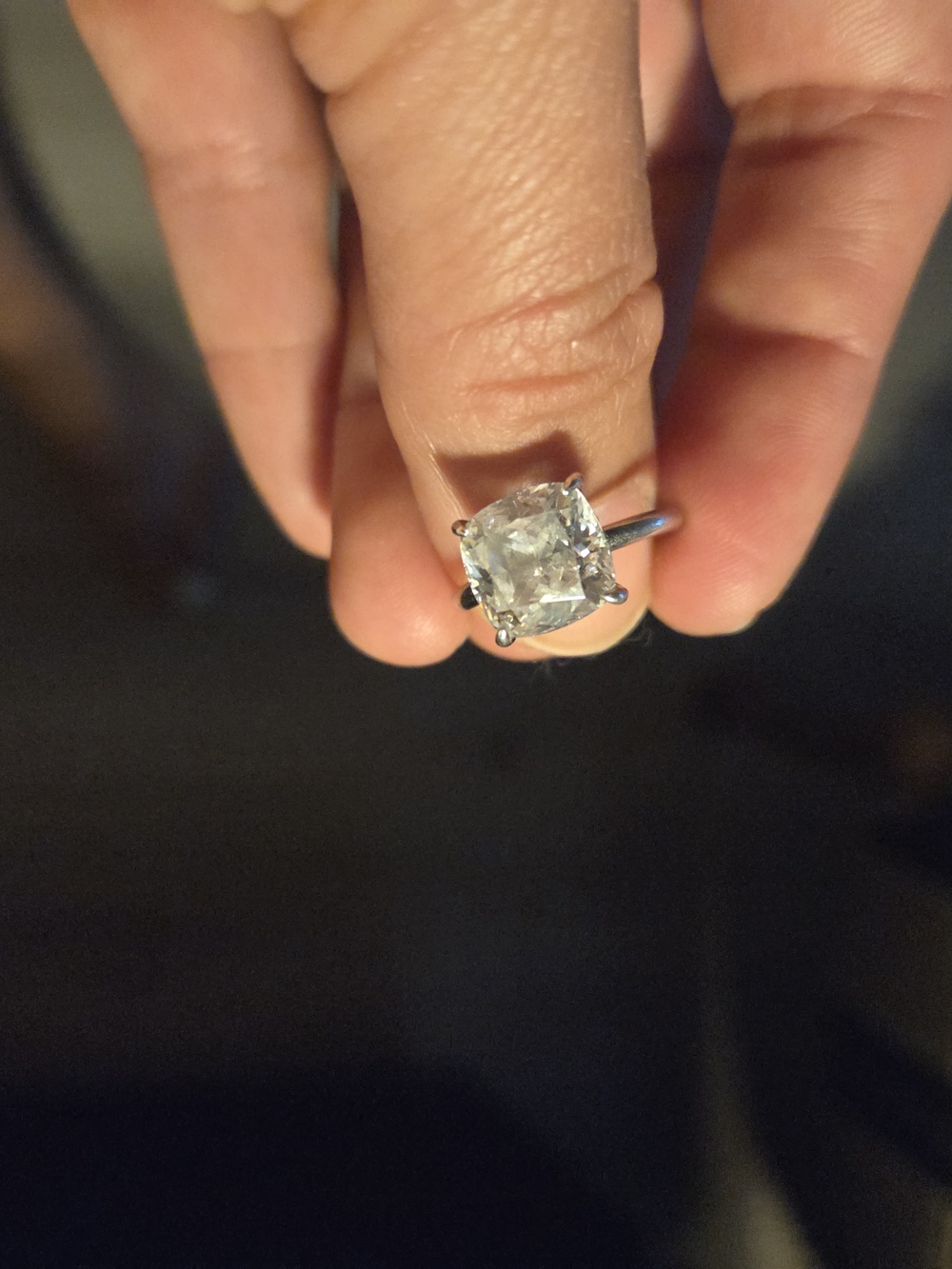 Classic Cushion-Cut Cubic Zirconia Solitaire Ring in Silver